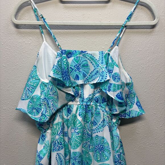 Lilly Pulitzer Target Sea Urchin For You Ruffle Blue Seashell Dress Lined S/P - Picture 8 of 8
